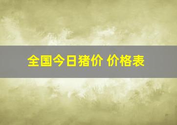 全国今日猪价 价格表